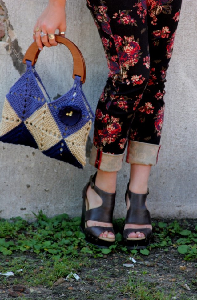 VIP sporting the Crochet Granny Squares Tan and Blue Bag, purse, handbag with organza flower available in the LaBelle Madeleine store here: https://www.etsy.com/listing/98121469/crochet-granny-squares-tan-and-blue-bag?ref=shop_home_active