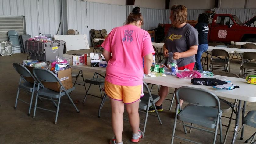 Volunteers hard at work at the Noxapater Fire Department.
