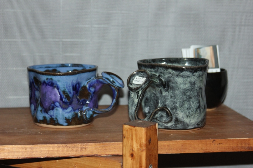 Funky and fabulous coffee cups handmade by Michael Gamble.